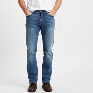 Levis 527 Slim Bootcut Jeans Mens 31x30 Medium Wash Distressed Frayed Blue Denim